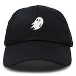 DALIX Ghost Embroidery Dad Hat Baseball Cap Cute Halloween, Black, One Size