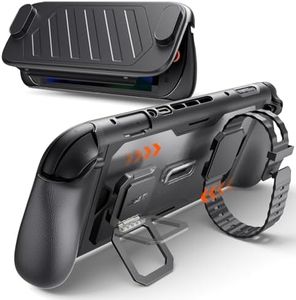 JSAUX PC0121 Protective Case for Nintendo Switch 2, 360° Full-Body Shockproof ModCase with Back Shell, Front Cover, Metal Kickstand & Silicone Strap, Ergonomic Anti-Slip Grip - Basic Set