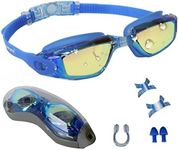 Swimming Goggles (3. Blue Frame, Gold Lens)