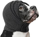 NACOCO Dog Calming Hoodie Adjustable - Anti-Slip Hematomas Noise No Shake Head Wrap Ear Covers Muffs for Dogs Anxiety Relief Noise Canceling Protection Fireworks Grooming Medium (Grey,L)