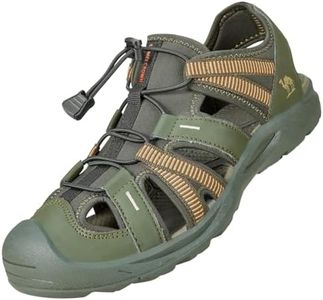CAMEL CROWN Men's Waterproof Hiking Sandals Closed Toe Water Sandals Athletic Sport Sandals Summer Sandal Beach sandals for Outdoor Green 12