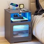FOMNEY Smart LED Nightstand with Ch