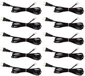 Creative Hobbies Black Lamp Cord, 8 Foot Long, Replacement Lamp Cord Lamp Repair Part, 18/2 SPT-1 Wire, UL Listed (10)