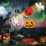 Brighter Halloween Decorations Projector Lights Outdoor 2024 Upgrade, Halloween Skeleton Ghost Bats Pumpkin Decor Light for Outside The House/Window/Garden