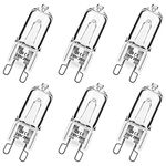 Simusi G9 Halogen Bulbs, G9 28W Light Bulbs, G9 Dimmable Capsule Bulbs, Warm White 230V 2700K, Non-Flicker,6 Pack