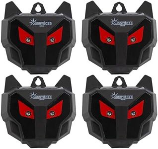 Sunnydaze Wall-Mounted Solar Nocturnal Animal Repellers - Waterproof Design - Red Flashing Lights - Battery Included - 4-Pack