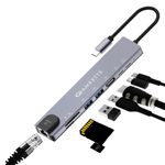 Amkette 8-in-1 Pro 1Gbps Docking Station for Laptop,Type C hub with 100W Power Delivery&USB C Data Transfer, 4K HDMI,USB 3.0,1Gbps Ethernet,SD/TF Card Reader,for All Type C Devices-MacBook&Laptops