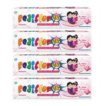 PediflorKidz Anticavity Fluoride Bubble Gum Flavor Toothpaste for children | Family combo pack | Vegan Friendly (Pack of 4) 70g each