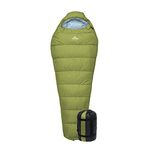 TETON Sports LEEF Ultralight Mummy Sleeping Bag Perfect for Backpacking, Hiking, and Camping; 3-4 Season Mummy Bag; Free Stuff Sack Included, Moss/Sky