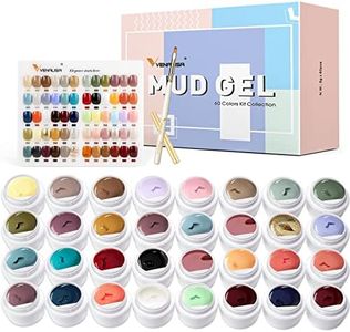 VENALISA 60 Colors Mud Gel Paint Nail Kit with Color Card Painting Drawing Nail Brush,Gel Nail Polish for Nails Art Whole Set Starter Manicure Nail Art Design Salon DIY at Home