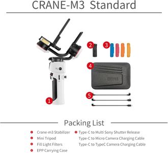 Zhiyun Crane M3 3-Axis Handheld Gimbal Stabilizer – Mirrorless, Smartphone, Action Camera Compatible