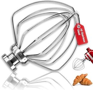 K45WW Stainless Steel 6-Wire Whip Attachment for KitchenAid 4.5 and 5-Quart Tilt-Head Stand Mixer, Egg Cream Stirrer,Flour Cake Balloon Whisk,Dishwasher Safe by COOKRA