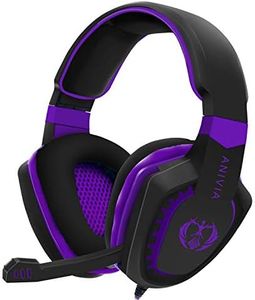 Anivia Gaming Headset Bass Surround Sound Stereo PS4 Headset with Flexible Microphone Volume Control Noise Canceling Mic Over-Ear Headphones Compatible for PS4 Xbox one Laptop PC Mac Purple