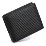 Men's Wallet with Coin Pocket, Foldable Box Design, Slim Compact Bifold Wallet for Men, Holds 7-9 Cards, Carbon Fiber Leather, RFID Protection, Exquisite Packaging