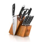 Cangshan Alps Series 1026672 German Steel Forged 12-Piece Knife Block Set, Acacia (Black)