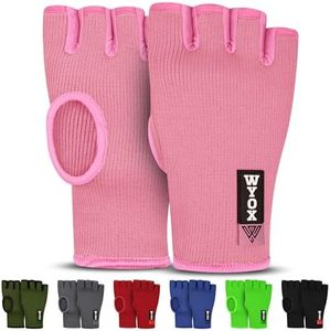 WYOX Boxing Hand Wraps MMA Gloves Men Women Punching Mitts Boxing Wraps Boxing Gear Kickboxing Wraps Compression (S/M (17-21cm), Pink)