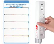 SOULWIT Self Adhesive Power Strip Holder, Surge Protector Fixator Wall Mount Punch Free under Desk Cable Management for Remote Control Router Computer Home and Office