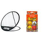 Golf ChipPing Net by Longridge & Emoji Official Novelty Fun Golf Balls - 6 Pack, Multicolor