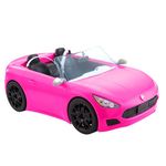 Barbie Convertible 2-Seater Vehicle, Pink Car with Rolling Wheels & Realistic Details, Gift for 3 to 7 Year Olds, HBT92