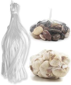 100pcs Undyed Seafood Boil Bags 24” Mesh Bags for Crawfish Shellfish Crab Boil Reusable Produce Onion Net Bags for Fruit Vegetable Storage