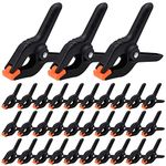 30 Pack Spring Clamps, 3.5 Inch Professional Plastic Spring Clamps, Heavy Duty Plastic Clamps for Crafts and Woodworking, Backdrop Clips Clamps for Backdrop Stand, Photography (30 Pack)