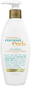 Ogx Quenching Coconut Curls Frizz Defying Curl Styling Milk For Curly Hair 177mL|Protects hair from heat, for big, beautiful blow outs