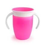 ZIKKU Transition Sippy Cups with Handles, 360 Degree Spill Proof Design, Leak Proof Miracle Cups for Toddlers (Pink)