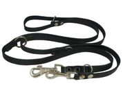 6 Way European Multifunctional Leather Dog Leash, Adjustable Schutzhund Lead 49"-94" Long, 3/4" Wide (18 mm)