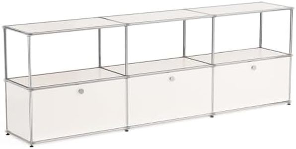 ARVORA Modern Storage Cabinet White G Versatile Free-Standing Organizer for Home Office Décor, Green (White, G-15 D x 90" W x 29" H)