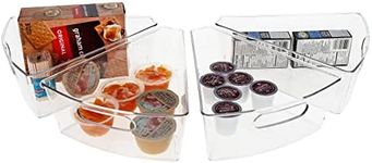 7Penn Corner Cabinet Lazy Susan Organizer Wedges 4 Pack - Deep Lazy Susan Organizer Bins for 26in Pantry Turntable - Clear Spice Storage Containers for Cupboard, Refrigerator, Kitchen, Bathroom