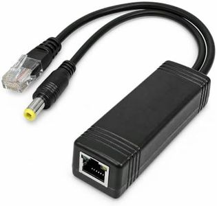 Gigabit PoE Splitter High Power 24W, 5.5x2.1mm DC Plug,24V 1A / 48V 0.5A Output, IEEE 802.3at Compliant, 38-56V PoE Input, 6kV Surge Protection, 5.5x2.1mm DC Male for High-Power IP Cameras & Devices