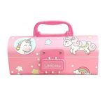 SAJANI Multi-Functional Pencil Box with Double Password Lock, Stationary Organizer Case, Suitcase Style Pencil Case for Boys & Girls (Pack of 1) (Unicorn)