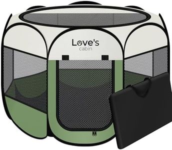Love's cabin Pet Puppy Dog Playpen, Large Dog Tent Crates Cage Indoor/Outdoor, Portable Playpen for Cat, Foldable Pop Up Dog Kennel Playpen with Carring Case, Removable Zipper Top, Olive Green