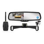 AUTO-VOX Wireless Backup Camera T1400 - Upgrade Super Night Vision OEM Look Rear View Camera Mirror - No Interference & No Wiring & IP68 Waterproof Back Up Camera Mirror for Car/SUV/Pickup/Truck/Van