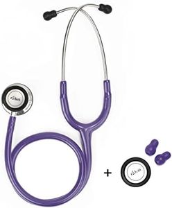 eSteth Classic Stethoscope - Sensitive Chest Piece for Monitoring Amplified Heart & Lung Sounds - Lightweight Design, Flexible Stethoscope Tubing - Extra Ear Tips & Non-Chill Ring - 32" Long, Purple