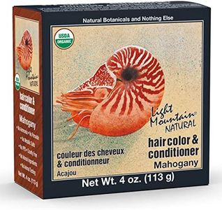 Light Mountain Henna Hair Color & Conditioner - Mahogany Hair Dye for Men/Women, Organic Henna Leaf Powder and Botanicals, Chemical-Free, Semi-Permanent Hair Color, 4 Oz