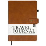 Travel Journal with Prompts - Vegan Leather Travel Essential - Page-A-Day Travel Journal for Women Men Nonbinary - A5 Daily Diary & Traveler Notebook - Travel Diary - Travel Gift