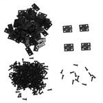 Small Hinges Decorative Mini Hinges and 240 Pieces 8 mm Tiny Hinge Screws with Storage Box Mini Hinges for Dollhouse Door Cabinet Crafts Wooden Jewelry Box Decor, Matte Black (60PCS, 0.39 x 0.7 in)