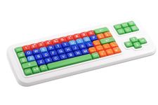 Clevy Kids Computer Keyboard - Kids Uppercase USB Colorful Spill Proof Keyboard for Early Education - Designed to Help Teach Computer and Keyboard Skills to Kids and Children