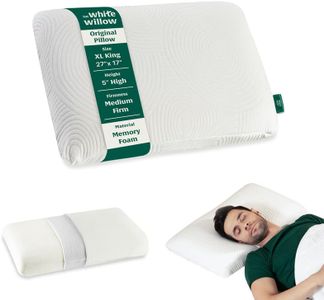 The White Willow Memory Foam for Neck & Shoulder Pain Relief-Orthopedic Cervical Support for Sleeping-Big Thick Cushion for Back, Side & Stomach Sleepers-Medium Firm-XL King Size-5" H-White