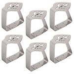 6 Pack Outdoor Tablecloth Clips for Thick Tables & Thin Tables - Stainless Steel Tablecloth Holders Clips for Outdoor & Indoor Tables, Table Cover Clips for Picnics,Parties,Weddings,Dinners,Schools