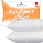 Slumberdown Pillows 2 Pack - Super Support Firm Side Sleeper Bed Pillows for Neck and Shoulder Pain Relief - Comfy & Supportive, Hypoallergenic, Made in the UK, Standard Size (48cm x 74cm)