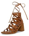 Steve Madden Women's Cherri 30 Heeled Sandal, Tan Leather, 6 UK