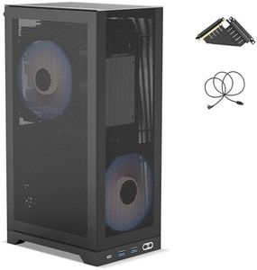 ShinySnake L300 Ultra-Compact ITX Case - 8.5L Portable Gaming Chassis, High Airflow Mesh Side Panels, 325mm GPU & SFX PSU Support, Includes Special-Designed PCIe Riser 4.0 & DP 1.4 Cable, Black