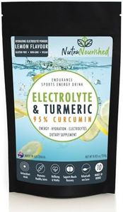 Electrolyte Powder Infused with 95% Pure Organic Curcumin from Turmeric - Sports Energy Drink Mix - Hydration Powder Sugar Free - Lemon Flavor - 250g