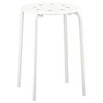 Ikea Marius Steel, Epoxy Powder Coating Stool (White), Set of 1