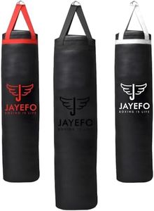 Jayefo Sports Punching Bag - Hanging Boxing Bag for MMA, Karate, Judo, Muay Thai, Kickboxing, Self Defense Training for Training at Home or Gym - Unfilled Heavy Bag 70 to 100 lbs - 4FT - Black