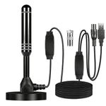 MEgegulo high-definition portable indoor/outdoor TV Aerial, 360 ° receiving high gain free TV Aerial, TV antenna supports 4K 1080P VHF/UHF, HDTV dual amplifier signal enhancer, with magnetic base.