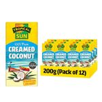 Tropical Sun 100% Pure Desiccated Creamed Coconut 200 g (Pack of 12) - For Food Sweetness & Flavor Enhancer