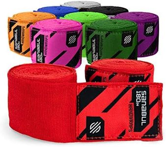 Sanabul Elastic 180 inch Boxing Handwraps | Boxing Gloves Muay Thai MMA Boxing Hand Wraps | Red, 180"